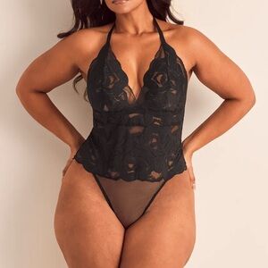 Adore Me Plus Black Lace Sheer Bodysuit Lingerie Adjustable Sexy Size 3X NWT